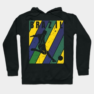 Vintage Grunge Brazil Football - Futbol Hoodie